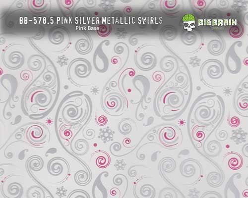 578.5 Pink Silver Metallic Swirls